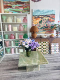 HC Homewares Green Onyx coffee table, styled in Jumbled in Orange NSW.