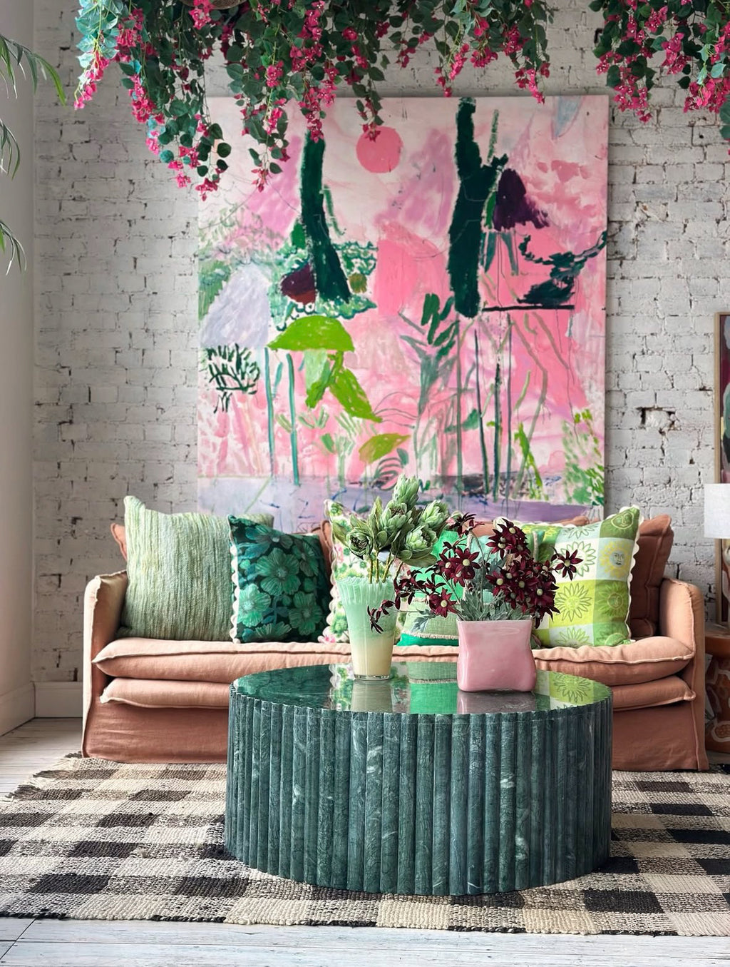 HC Homewares green, marble fluted coffee table, displayed at Jumbled in Orange, NSW, 2800