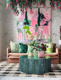 HC Homewares green, marble fluted coffee table, displayed at Jumbled in Orange, NSW, 2800