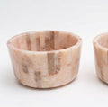 Custom designed pink onyx pedicure bowls, by HC Homewares, featuring natural stone.